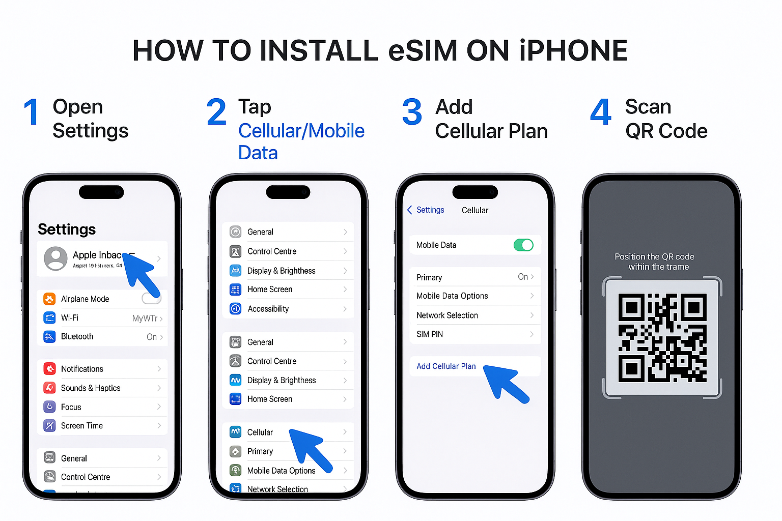 Install and Activate your eSIM on your iOS (Simplified guide) – AirSims