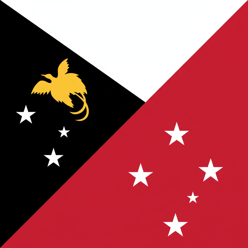 Papua New Guinea flag 2D vector