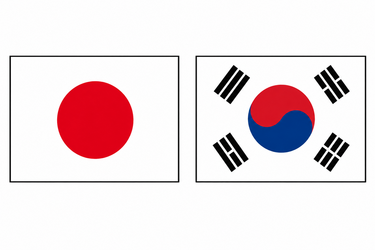 Japan and South Korea (2 countries)